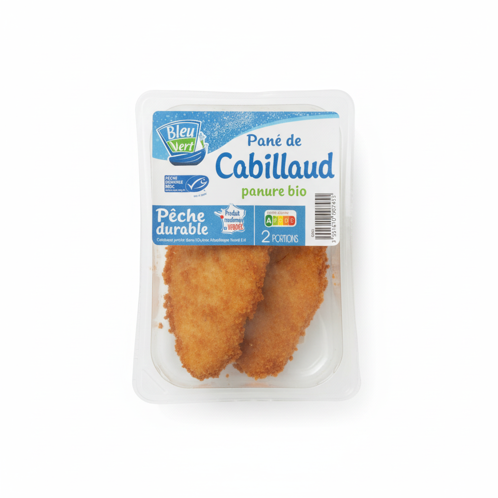 BLEU-VERT -- 2 x filets de cabillaud panE