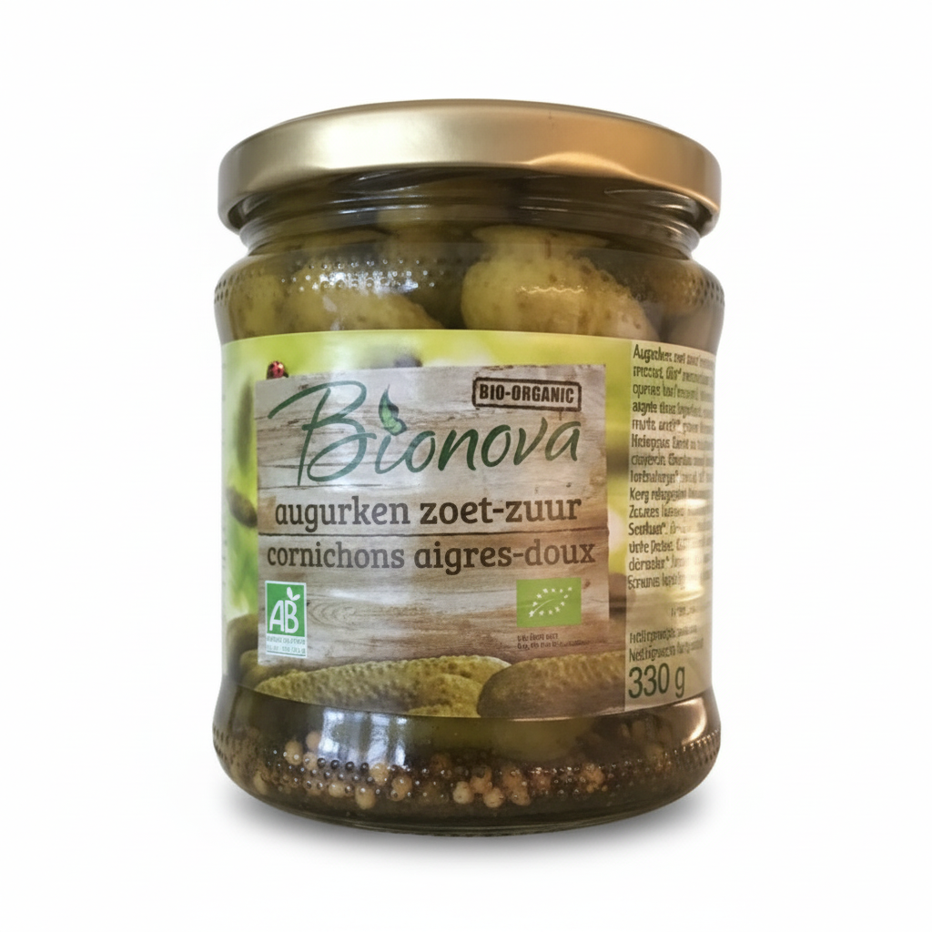 BIONOVA -- Cornichons aigres doux 330g