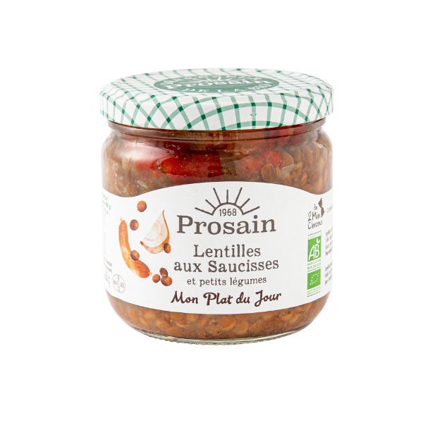 Prosain -- Lentilles saucisses cuisinés aux petits légumes bio - 360 g