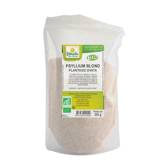 Moulin Des Moines -- Psyllium blond téguments bio (origine Inde) - 300 g